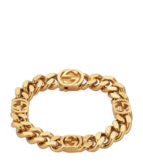 gucci chain bracelet gold|gucci bracelet interlocking g charm.